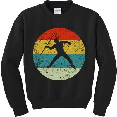 Retro Vintage Javelin Throw Kids Sweatshirt