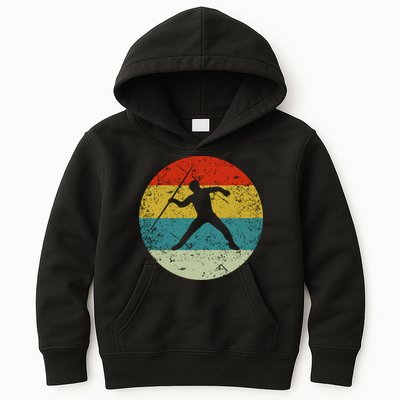 Retro Vintage Javelin Throw Kids Hoodie