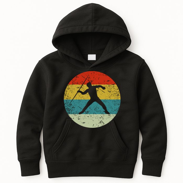 Retro Vintage Javelin Throw Kids Hoodie