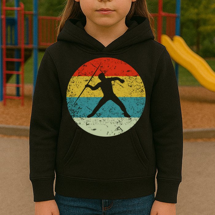 Retro Vintage Javelin Throw Kids Hoodie