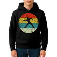 Retro Vintage Javelin Throw Kids Hoodie
