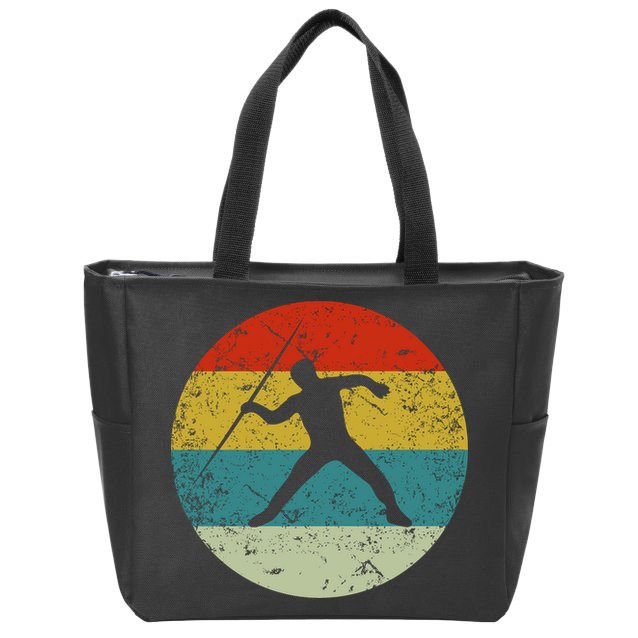 Retro Vintage Javelin Throw Zip Tote Bag