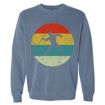 Retro Vintage Javelin Throw Garment-Dyed Sweatshirt