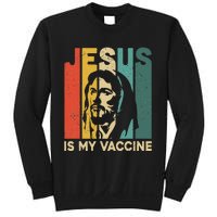 Retro Vintage Jesus Is My Vaccine Christian Faith Sweatshirt