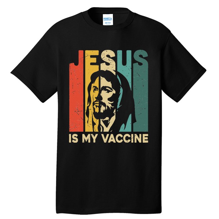 Retro Vintage Jesus Is My Vaccine Christian Faith Tall T-Shirt