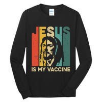 Retro Vintage Jesus Is My Vaccine Christian Faith Tall Long Sleeve T-Shirt