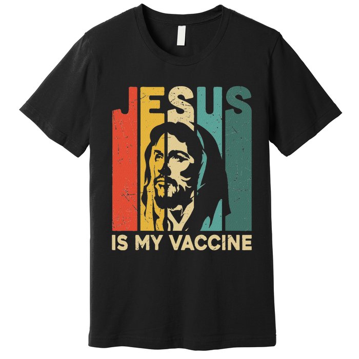 Retro Vintage Jesus Is My Vaccine Christian Faith Premium T-Shirt