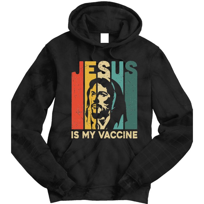 Retro Vintage Jesus Is My Vaccine Christian Faith Tie Dye Hoodie