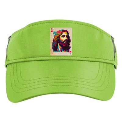 Retro Vintage Jesus Is King Of Kings Playing Card Adult Drive Performance Visor