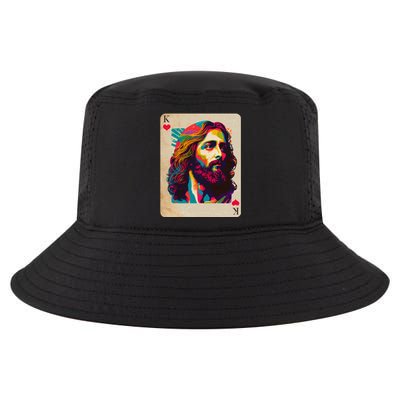 Retro Vintage Jesus Is King Of Kings Playing Card Cool Comfort Performance Bucket Hat