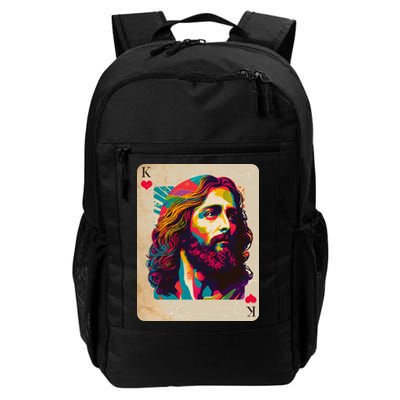 Retro Vintage Jesus Is King Of Kings Playing Card Backpack