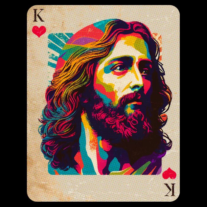 Retro Vintage Jesus Is King Of Kings Playing Card Backpack
