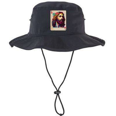 Retro Vintage Jesus Is King Of Kings Playing Card Bucket Hat