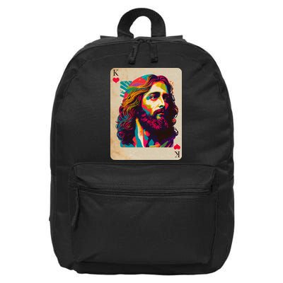 Retro Vintage Jesus Is King Of Kings Playing Card 16 in Basic Backpack