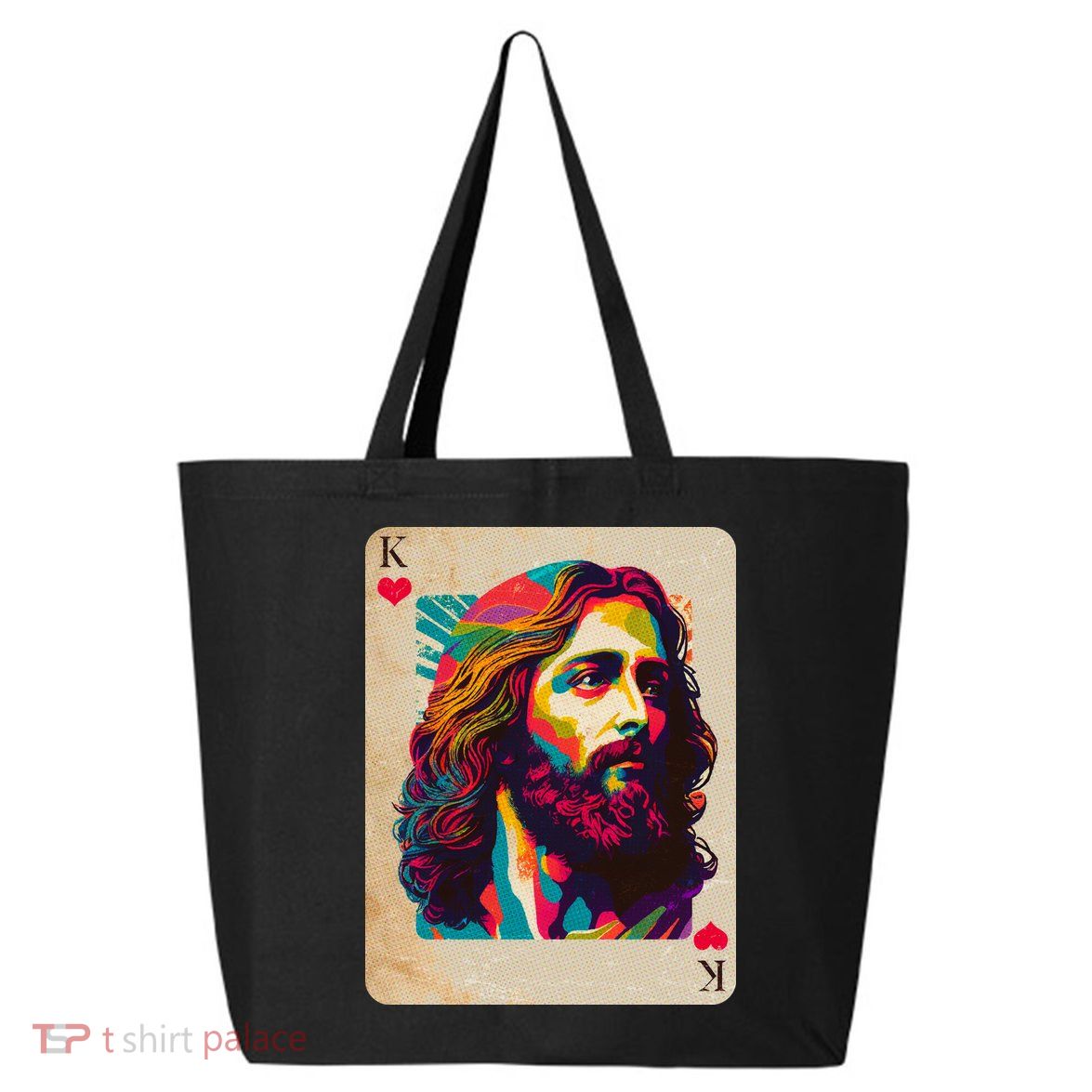 Retro Vintage Jesus Is King Of Kings Playing Card 25L Jumbo Tote