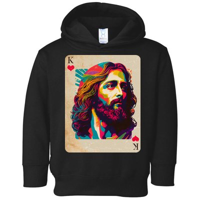 Retro Vintage Jesus Is King Of Kings Playing Card Toddler Hoodie