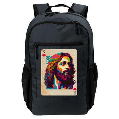 Retro Vintage Jesus Is King Of Kings Playing Card Daily Commute Backpack