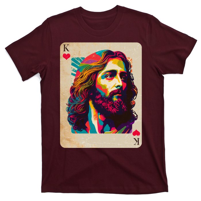 Retro Vintage Jesus Is King Of Kings Playing Card T-Shirt