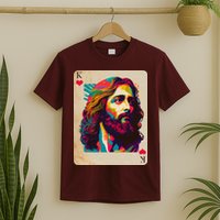 Retro Vintage Jesus Is King Of Kings Playing Card T-Shirt