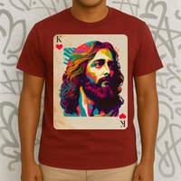 Retro Vintage Jesus Is King Of Kings Playing Card T-Shirt