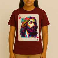 Retro Vintage Jesus Is King Of Kings Playing Card T-Shirt