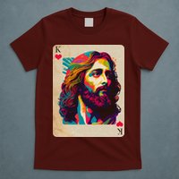 Retro Vintage Jesus Is King Of Kings Playing Card T-Shirt
