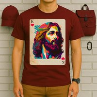 Retro Vintage Jesus Is King Of Kings Playing Card T-Shirt