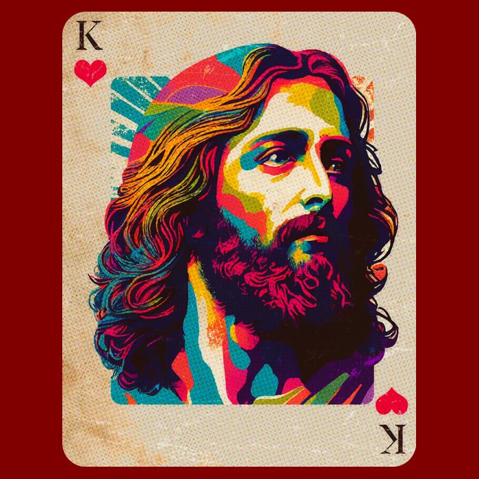 Retro Vintage Jesus Is King Of Kings Playing Card T-Shirt