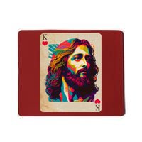 Retro Vintage Jesus Is King Of Kings Playing Card Mousepad