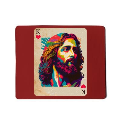 Retro Vintage Jesus Is King Of Kings Playing Card Mousepad