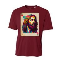 Retro Vintage Jesus Is King Of Kings Playing Card Performance Sprint T-Shirt