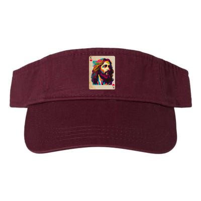 Retro Vintage Jesus Is King Of Kings Playing Card Valucap Bio-Washed Visor