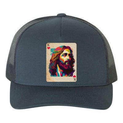 Retro Vintage Jesus Is King Of Kings Playing Card Yupoong Adult 5-Panel Trucker Hat