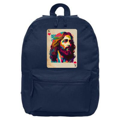 Retro Vintage Jesus Is King Of Kings Playing Card 16 in Basic Backpack