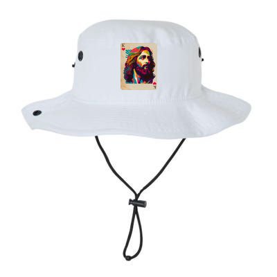 Retro Vintage Jesus Is King Of Kings Playing Card Legacy Cool Fit Booney Bucket Hat