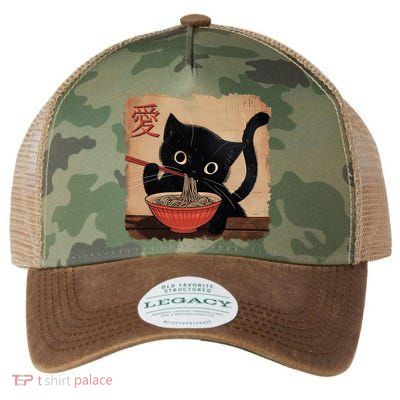 Retro Vintage Japanese Ramen Noodle Neko Cat Legacy Tie Dye Trucker Hat