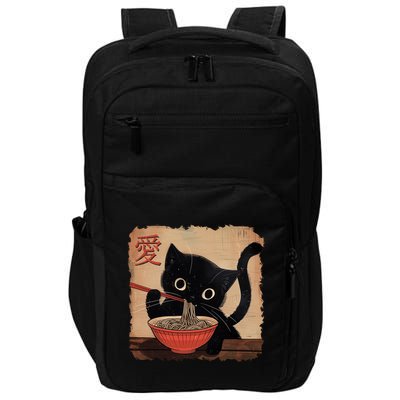 Retro Vintage Japanese Ramen Noodle Neko Cat Impact Tech Backpack