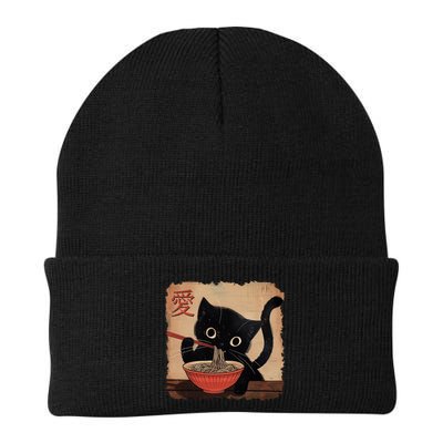 Retro Vintage Japanese Ramen Noodle Neko Cat Beanie