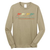 Retro Vintage Kangaroo Lover Animal Gift Father Day Long Sleeve Shirt