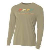 Retro Vintage Kangaroo Lover Animal Gift Father Day Cooling Performance Long Sleeve Crew