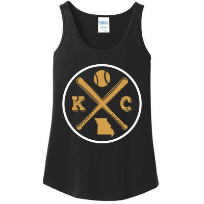 Retro Vintage Kansas City Baseball Emblem Ladies Essential Tank