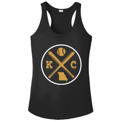 Retro Vintage Kansas City Baseball Emblem Ladies PosiCharge Competitor Racerback Tank