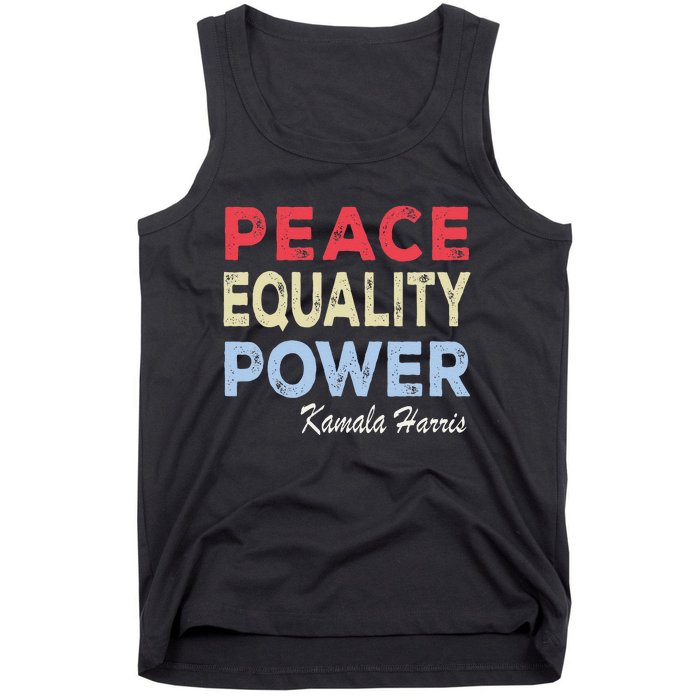 Retro Vintage Kamala Harris Peace Equality Power Tank Top