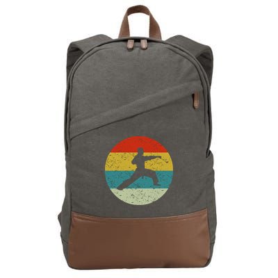 Retro Vintage Karate Cotton Canvas Backpack