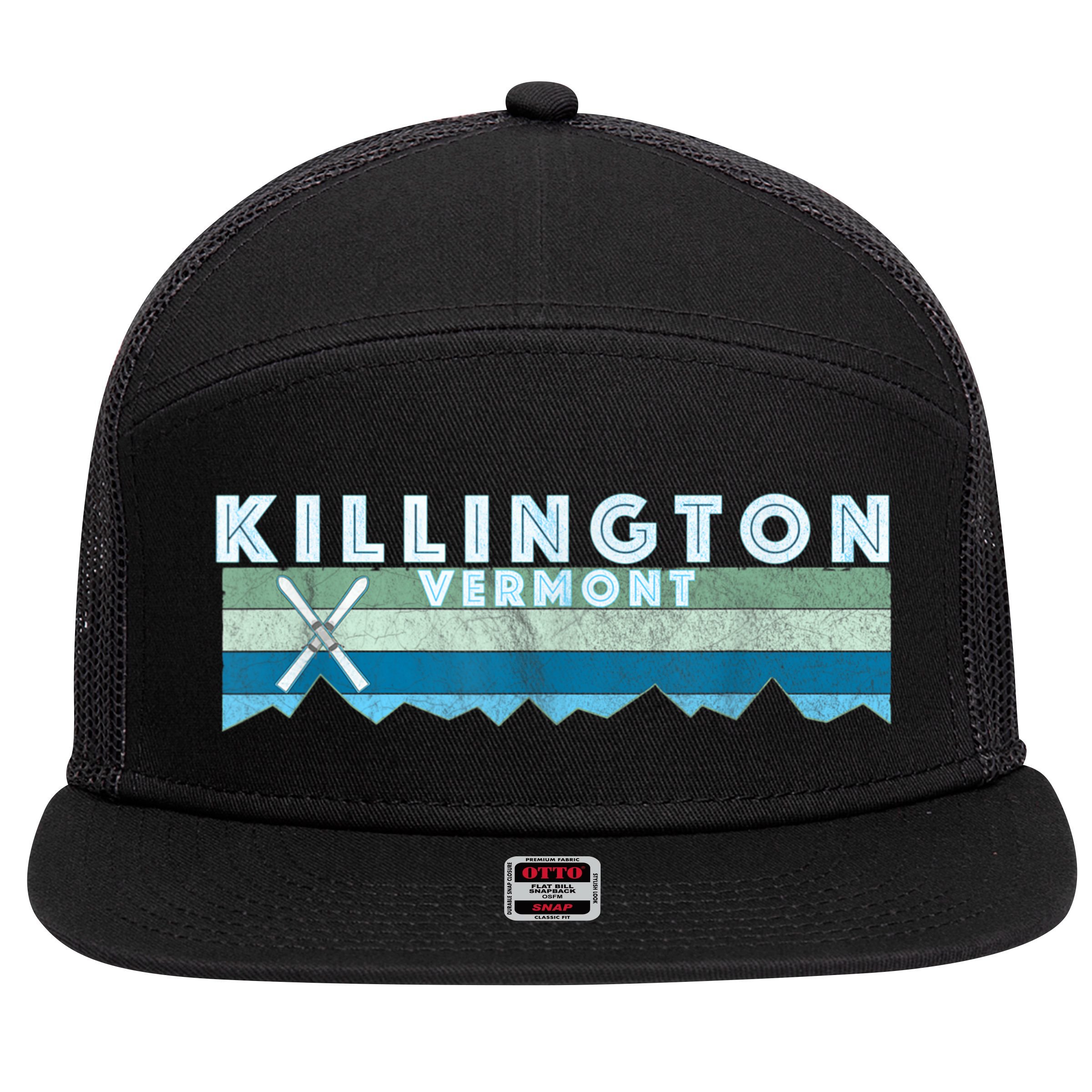Retro Vintage Killington VT 7 Panel Mesh Trucker Snapback Hat