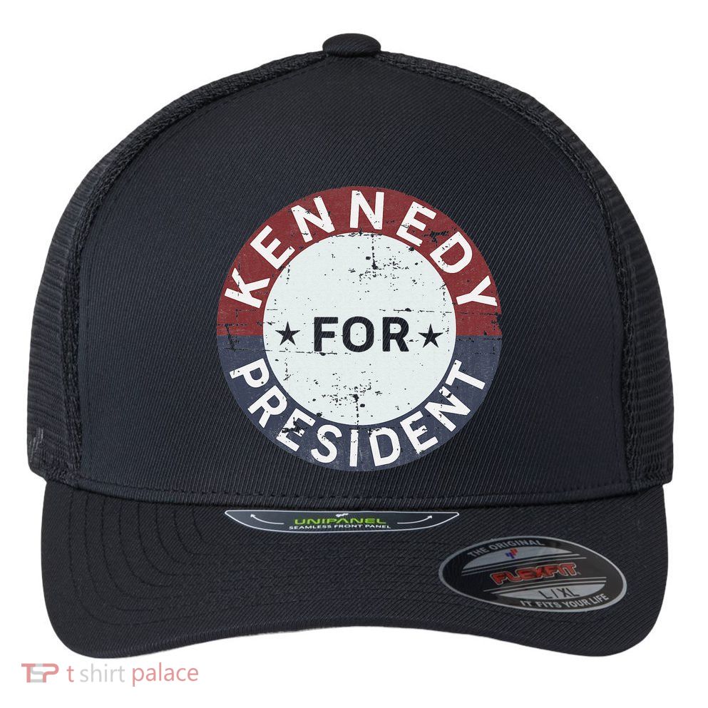 RFK Vintage kennedy for president JFK American Flexfit Unipanel Trucker Cap