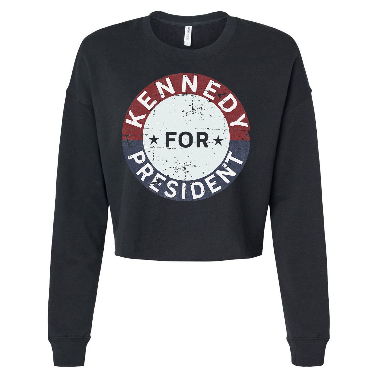 RFK Vintage kennedy for president JFK American Cropped Pullover Crew