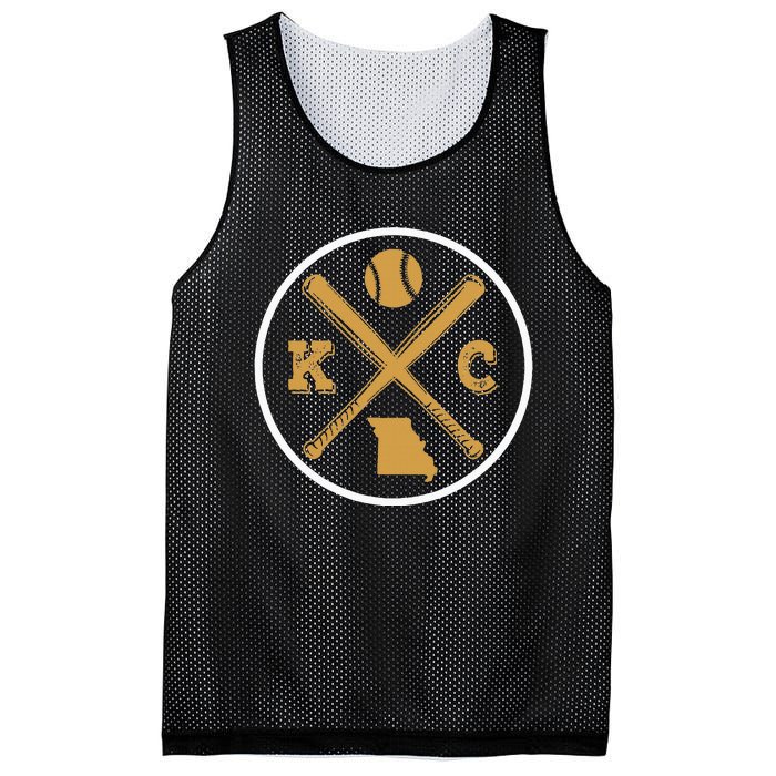 Retro Vintage Kansas City Baseball Emblem Mesh Reversible Basketball Jersey Tank