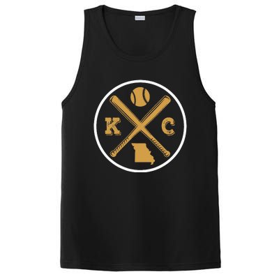 Retro Vintage Kansas City Baseball Emblem PosiCharge Competitor Tank