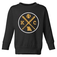 Retro Vintage Kansas City Baseball Emblem Toddler Sweatshirt